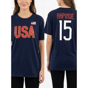 GEN2 USWNT Megan Rapinoe #15 Navy USA Soccer Graphic Tee Size XL Extra Large
